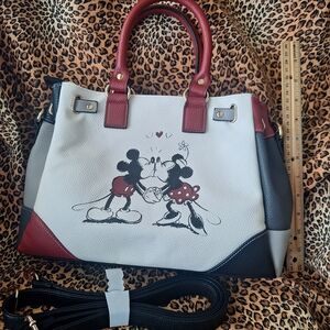 The Bradford Exchange Mickey and Minnie Mouse Red Black and White Satchel